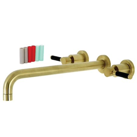 Kingston Brass KS8047DKL Wall Mount Tub Faucet, Brushed Brass KS8047DKL